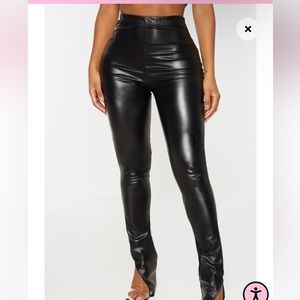 Split leather pants